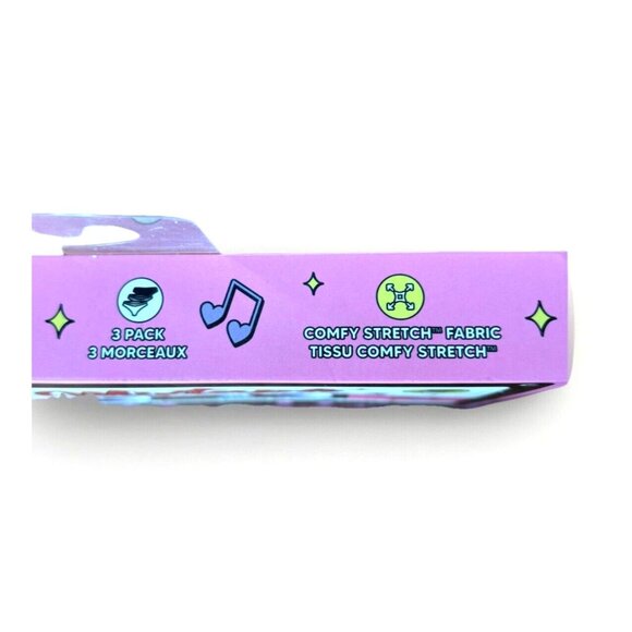 Musical Underwear W/ Mixtape Box Cute Girls Underwear 3PC Set Retro Print Size M - Picture 2 of 7